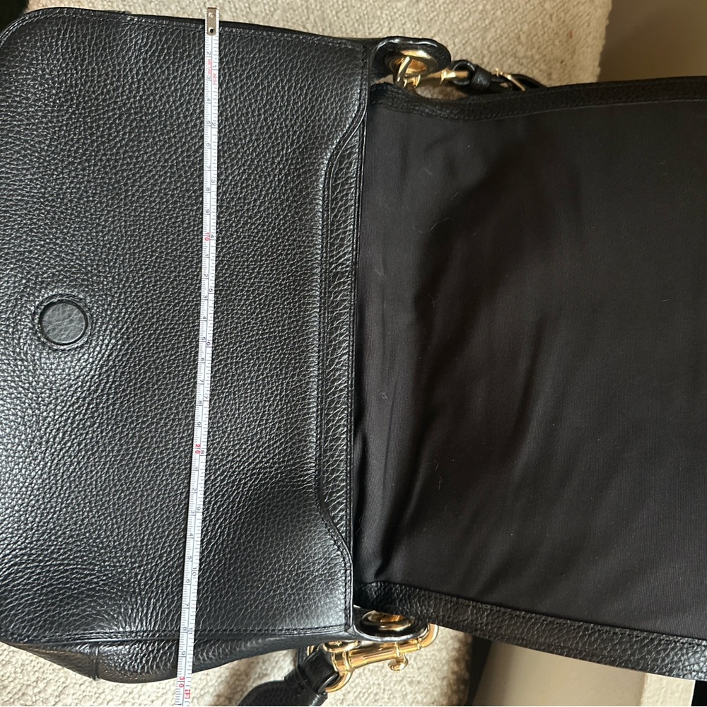Coach Black Embossed Leather Crossbody Bag - Picture 9 of 9